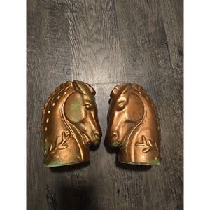 vintage art deco ceramic horse head bookends